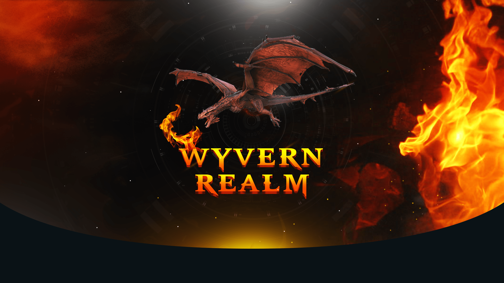 Banner Image of Wyvern shooting fire with text saying Wyvern Realm